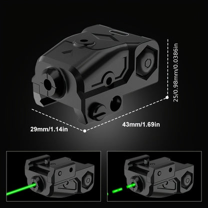 USB-C Rechargeable Laser Sight for Picatinny Rail – Green & Red Laser Dot Sight with Tactical Flashlight Combo, Vibration-Resistant, Quick Adjust, for Handguns Rifles Hunting Competition
