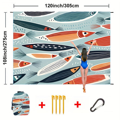 Sandproof Beach Blanket Oversized Up to 108x120 Inches – Quick Dry Lightweight Sand Free Mat for Beach Camping Picnic Travel, 8 Styles, Fits 2-10 Adults