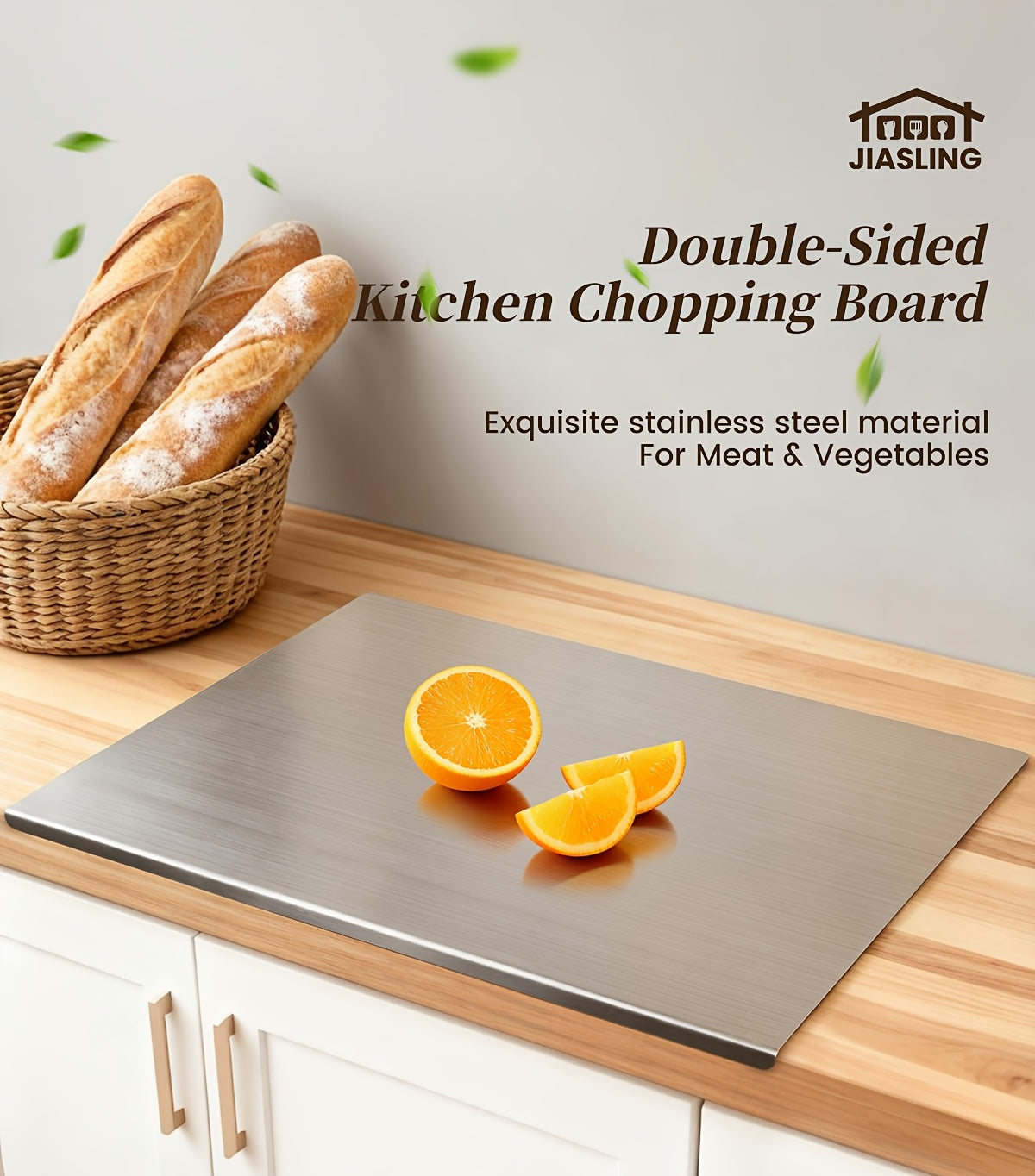 304 Stainless Steel Cutting Board – Rust-Proof Butcher Block Kitchen Prep Board, Easy to Clean, Available in 3 Sizes (15.75”×11.81”, 19.69”×15.75”, 23.62”×15.75”)
