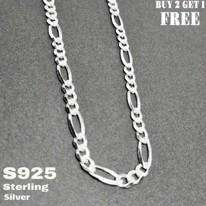 925 Sterling Silver Figaro Chain Necklace – 6mm Wide, 18 to 24 Inch, Unisex Men & Women, Includes Gift Box – Classic Silver Chain for Everyday Wear & Gifting