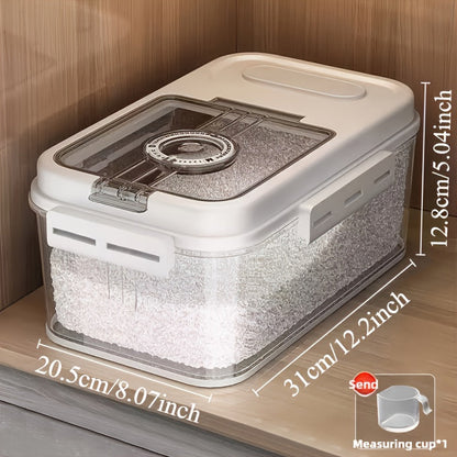 Airtight Food Storage Containers Set with Flip-Top Lid – 2.85 & 2.06 Gallon PET Square Rice Canister, Insect & Moisture Proof Grain Dispenser for Kitchen Pantry Organization – Reusable & BPA-Free