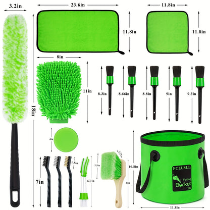Car Cleaning Kit 17-35 Piece – Portable Vacuum Cleaner, Windshield Cleaning Tool, Drill Brush Set & Interior Brush Set for Full Car Detailing, Holiday Gift for Family & Friends