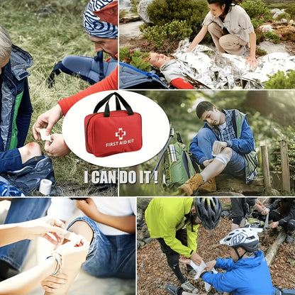 First Aid Kit 152 Pcs Premium Waterproof Compact Trauma Medical Kit for Emergencies, Home, Office, Car, Travel, Outdoor Camping, Hiking & Boating - Red Emergency Survival Kit