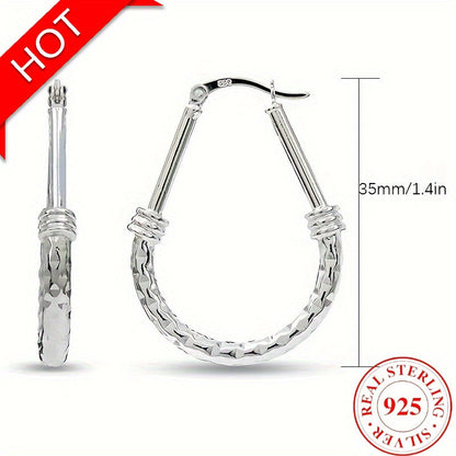 S925 Sterling Silver Hoop Earrings Italian Classic Design Elegant Luxury Daily Wear Engagement Wedding Gift for Wife Girlfriend