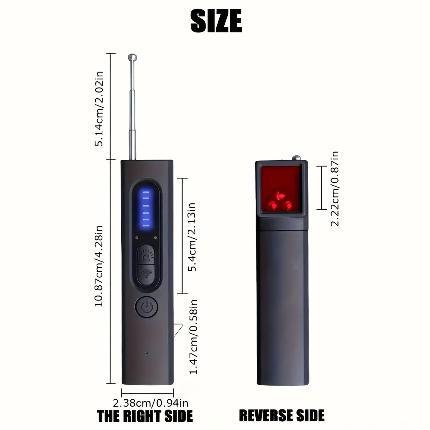 Hidden Camera Detector Anti Spy RF Signal Scanner – Bug Detector, GPS Tracker & Listening Device Finder, Portable Rechargeable Multi-Function Security Sweeper for Travel, Hotel, Home, Office, Car