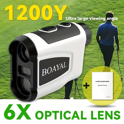1200 Yard Laser Golf Rangefinder 6X Magnification Slope Switch Pulse Vibration Target Lock Type-C Rechargeable – Trajectory Compensation for Golf & Hunting