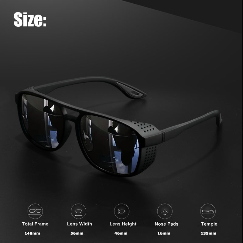 Polarized Steampunk Sports Sunglasses for Men & Women – UV400 HD Lens Cycling Running Fishing Driving Glasses, Durable Side Cutout Frame, Outdoor Athletic Eyewear