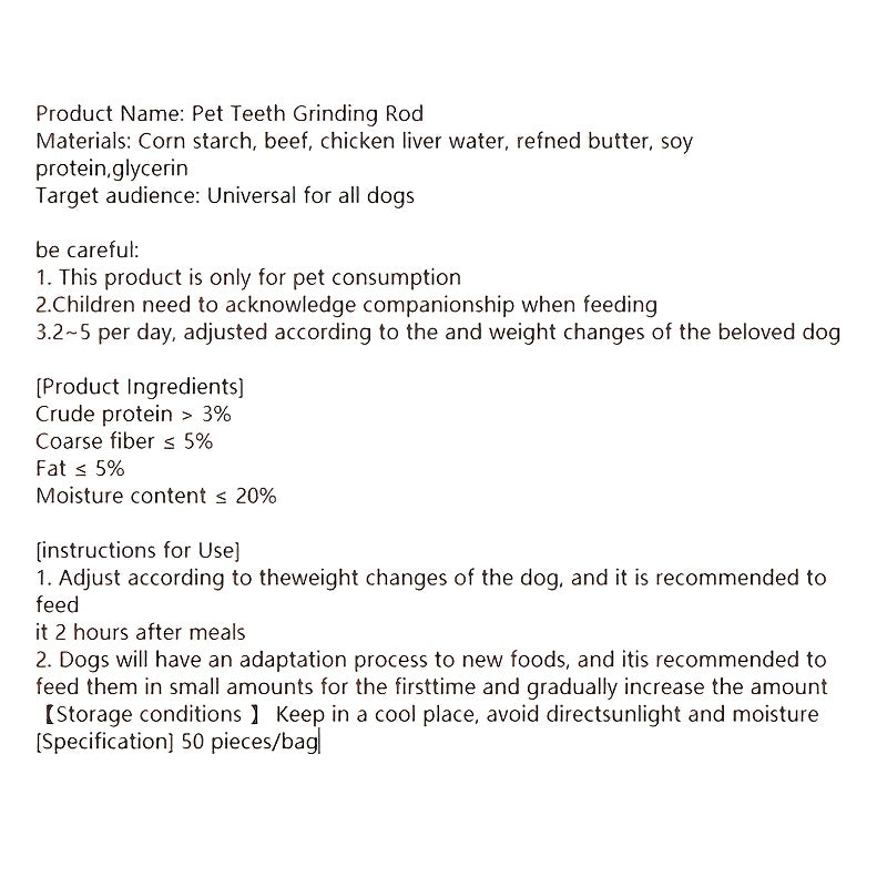 Dog Dental Chew Sticks 50 Pcs – Natural Teeth Grinding & Cleaning Treats for Small Dogs, Corn Starch & Beef Flavor Chew Toys, Dog Training Reward Supplies, Promotes Oral Health