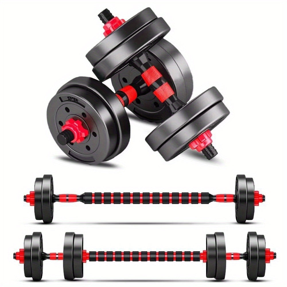 Adjustable Dumbbell Set 22LB & 44LB for Men & Women – Free Weight Home Gym Equipment with Barbell Connector & Bumper Plates for Strength Training, Muscle Building & Fitness Workouts