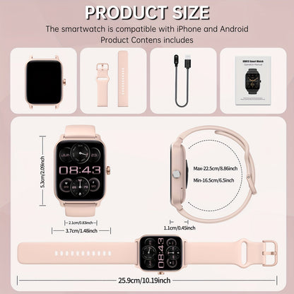 FAWEIO Smart Watch with Alexa & Wireless Calling – 1.8" HD Touchscreen, Fitness Tracker, 100+ Sports Modes, Compatible with iPhone & Android, for Women & Men
