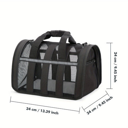 Foldable Soft Pet Carrier Bag – Breathable Mesh Travel Bag for Cats & Dogs, 6 Colors, S/M/L Sizes, Portable with Zipper Closure