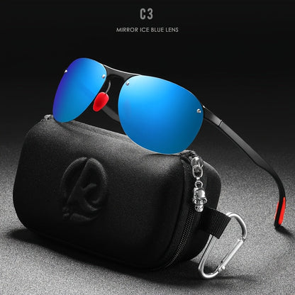 KDEAM Photochromic Polarized Sunglasses for Men & Women – Frameless Oval TR90 Lightweight Frame, Auto-Darkening TAC Lens, UV400 Protection, Mirrored Finish, Includes Hard Case & Cloth