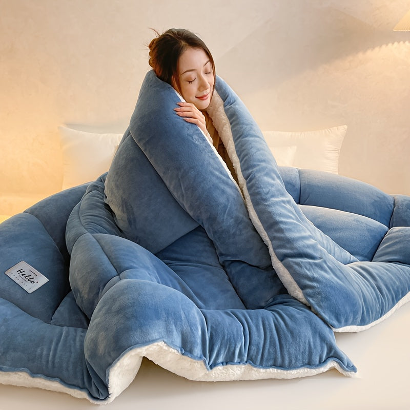 All Season Comforter Thick Soft Quilted Box Stitch | Ultra Breathable Machine Washable Down Alternative Duvet | Twin Full Queen King | Autumn Winter Spring Bedding | Rouge Black Grey Blue Green