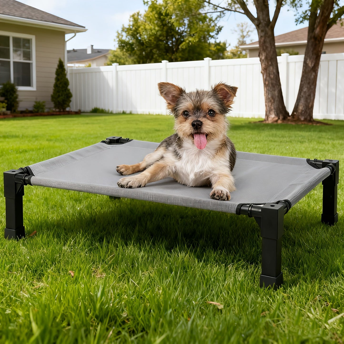 Cooling Elevated Dog Bed Raised Cot with Breathable Mesh & Metal Frame – Washable Portable No-Slip Dog Cot for Indoor & Outdoor Use, Available in 4 Sizes & 7 Colors for All Breeds