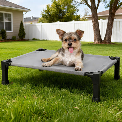 Cooling Elevated Dog Bed Raised Cot with Breathable Mesh & Metal Frame – Washable Portable No-Slip Dog Cot for Indoor & Outdoor Use, Available in 4 Sizes & 7 Colors for All Breeds