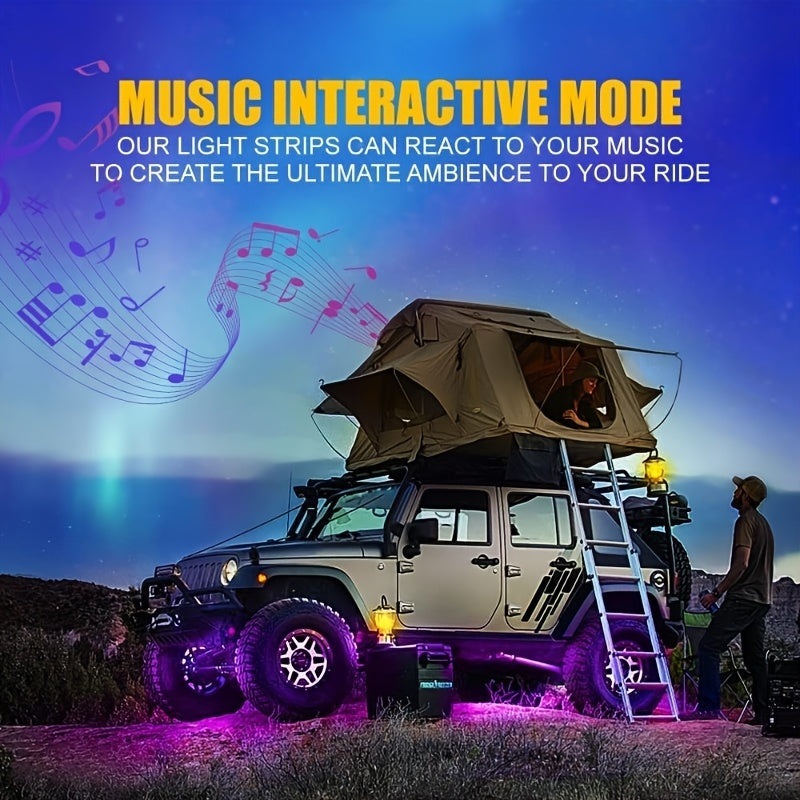 Car LED Underglow Atmosphere Light Kit – App & Wireless Control, Multiple Scene Modes, 2 Strips (23.62" × 35.43"), Compatible with Cars, Trucks & SUVs, Interior & Exterior Decorative Lighting