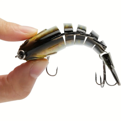 Fishing Lures 4-Pack Multi-Joint Swimbait – Realistic Hard Topwater Perch Bait with Treble Hooks, 3.5 Inch / 0.85oz, Lifelike Bluegill & Panfish Lures for Freshwater & Saltwater Bass Fishing