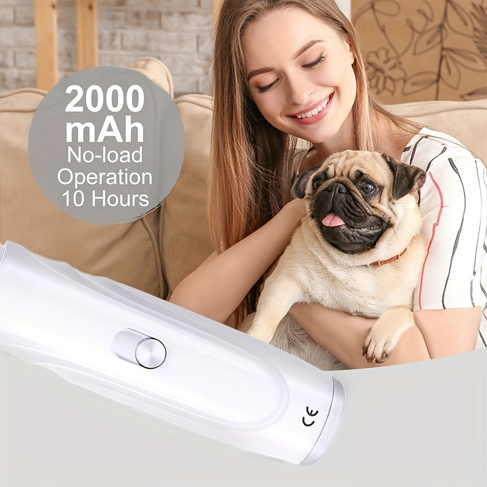 Electric Pet Nail Grinder for Dogs & Cats – Quiet USB Rechargeable Dog Nail Trimmer with 2 Speeds & 3 Port Sizes, Safe Low Noise Claw Grinder Tool