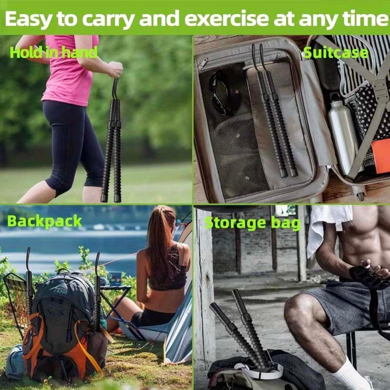 Ropeless Battle Ropes 2-Pack – Cordless Portable Weighted Workout Ropes for Home Gym HIIT Cardio Full Body Training Arms Shoulders Core Legs Exercise Equipment for Adults Beginners