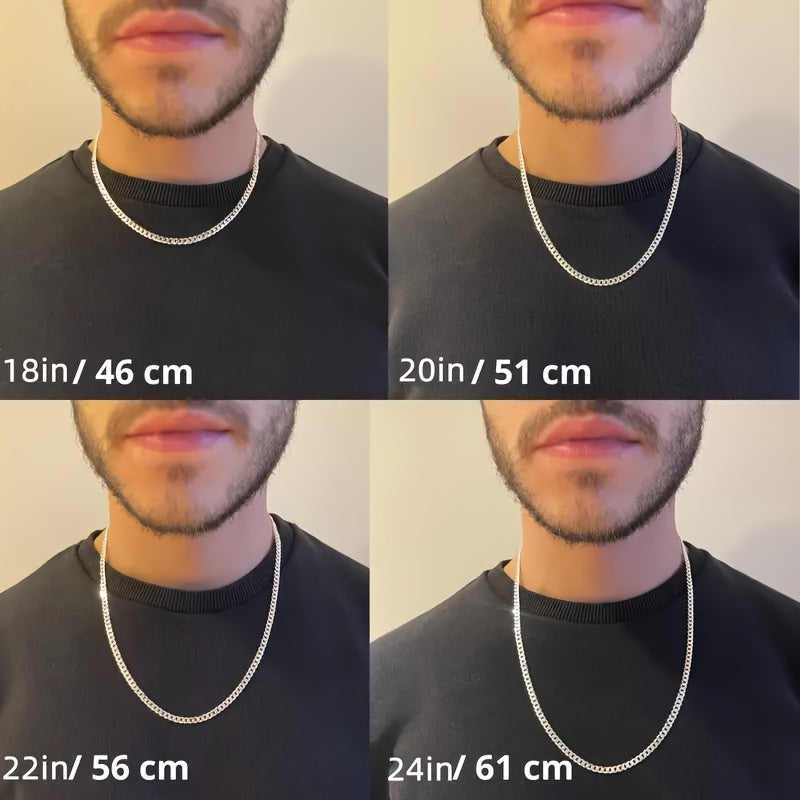 925 Sterling Silver Cuban Link Chain Necklace for Men & Women – 4mm & 6mm Width, 18-24 Inch Hip Hop Silver Chain, Classic Bold Jewelry Gift for Him & Her