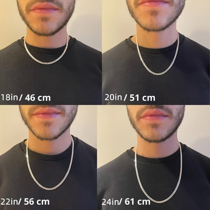 925 Sterling Silver Cuban Link Chain Necklace for Men & Women – 4mm & 6mm Width, 18-24 Inch Hip Hop Silver Chain, Classic Bold Jewelry Gift for Him & Her
