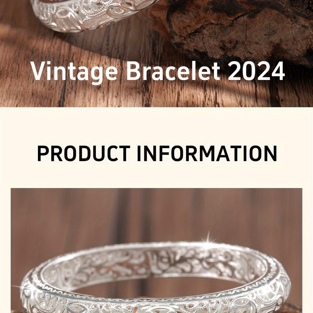 S999 Pure Silver Bangle Bracelet for Women – Solid Closed-End Cuff, High-Purity Fine Silver Jewelry, Elegant Shining Fashion Accessory, Perfect Birthday & Anniversary Gift for Her