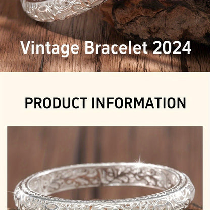 S999 Pure Silver Bangle Bracelet for Women – Solid Closed-End Cuff, High-Purity Fine Silver Jewelry, Elegant Shining Fashion Accessory, Perfect Birthday & Anniversary Gift for Her