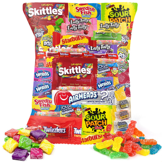 Assorted Bulk Candy Individually Wrapped Variety Pack – Mixed Candy Assortment for Parties, Pinatas, Goodie Bags, Halloween, Birthday & Office Treat Bowls