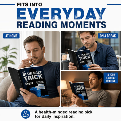 The Blue Salt Trick for Men Book Informational Wellness Lifestyle Guide Daily Habits Handbook Personal Development Self-Help Reading for Adult Men - Practical Gift Idea