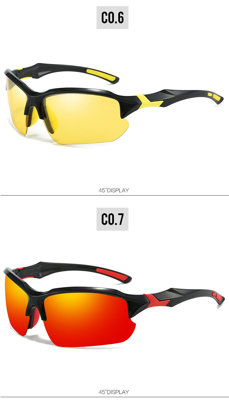 Half Frame Polarized Sports Sunglasses for Men UV400 Protection Lightweight Goggles for Skiing Driving Running Fishing Outdoor Activities 3-Pack or 10-Pack