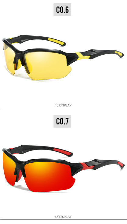 3-Pack Sports Sunglasses UV400 Half Frame for Men & Women – Lightweight Polarized Goggles for Running, Fishing, Skiing, Driving & Outdoor Activities, Sun Protection Eyewear Set