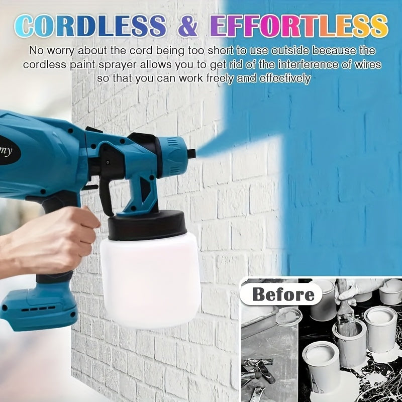 HVLP Electric Paint Sprayer Gun – Airless Spray Gun with 3 Patterns, 27oz Container, Easy Clean for House, Furniture, Cabinets, Fence, Walls, Cars & DIY Projects