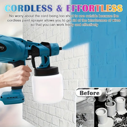 HVLP Electric Paint Sprayer Gun – Airless Spray Gun with 3 Patterns, 27oz Container, Easy Clean for House, Furniture, Cabinets, Fence, Walls, Cars & DIY Projects