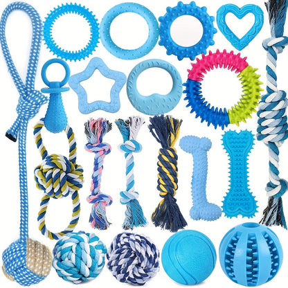 Puppy Teething Toy Variety Pack – Assorted Chew Toys, Rope Toys, Squeaky Toys & Treat Balls for Small & Medium Dogs, Perfect Christmas, Halloween & Birthday Gift for Puppies