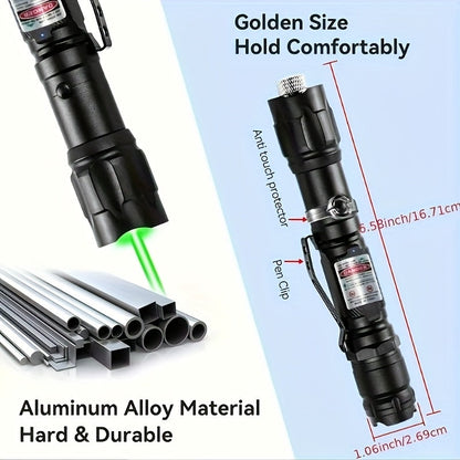 High Power Laser Pointer with Battery and Charger Set Red Green Purple Tactical Laser Flashlight for Indoor Presentations Outdoor Camping Hiking Stargazing Long Range Beam