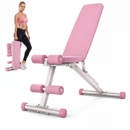 Adjustable Foldable Weight Bench Set with Squat Rack, Leg Developer & Preacher Curl Pad – All-in-One Home Gym Bench Press for Full Body Strength Training, Up to 1200 LBS