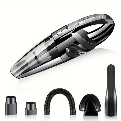 Handheld Car Vacuum Cleaner 4200PA 1800mAh Rechargeable Low Noise 4 Accessories for Car Home Pet Hair Pink Gift for Women