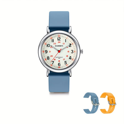 Nurse Watch Waterproof Luminous Easy-Read Dial 24-Hour Second Hand Colorful Silicone Band – Professional Fob Watch for Nurses Nursing Students Doctors Healthcare Workers Unisex 6 Colors