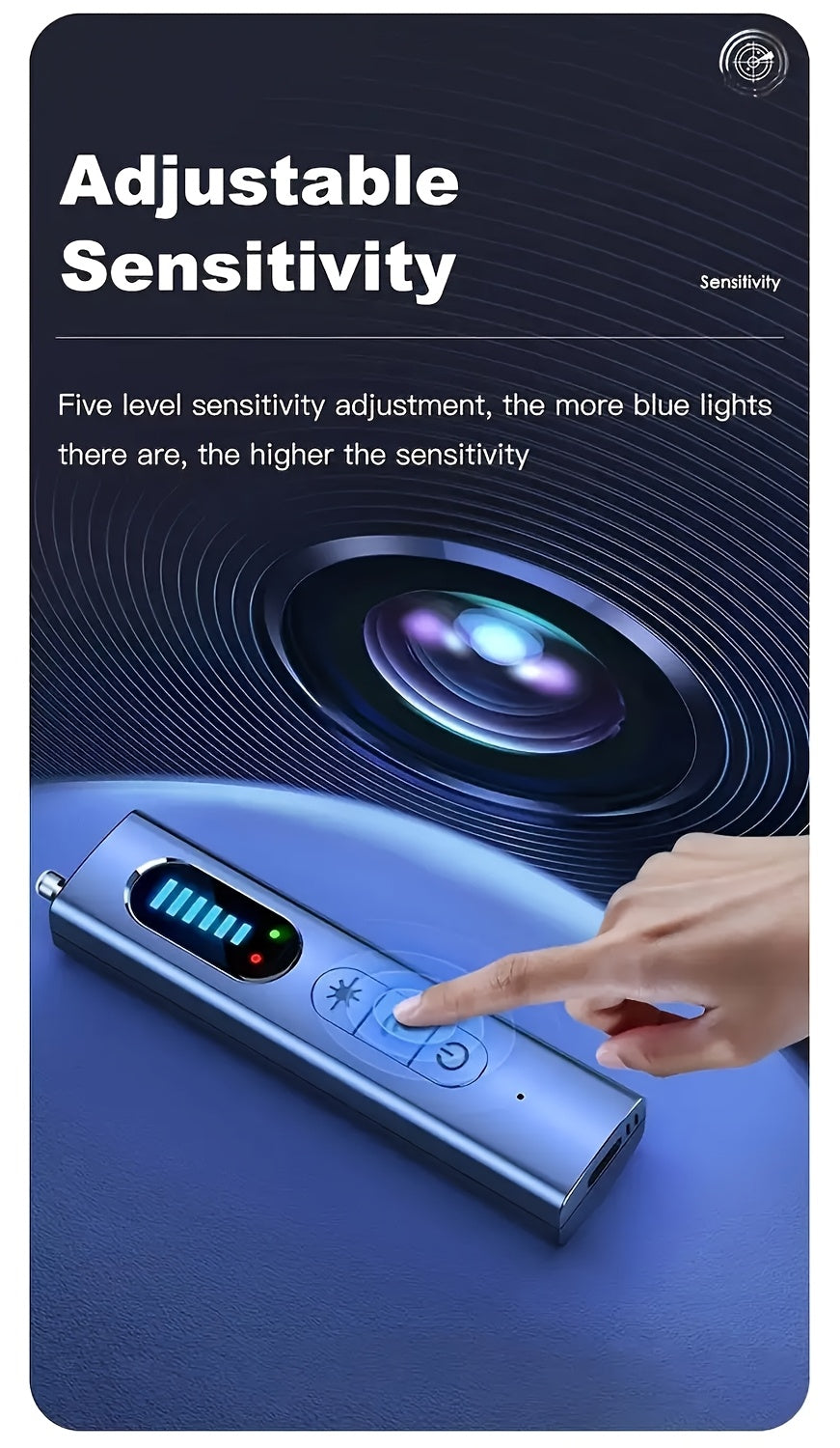 Hidden Camera Detector & Anti-Spy RF Signal Scanner – Portable Bug Sweeper for GPS Trackers, Wireless Eavesdropping Devices, Privacy Protection for Hotels, Cars, Homes, Offices & Travel