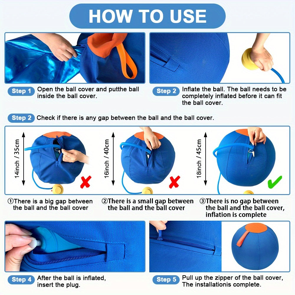 Large Inflatable Dog Ball Toy – Interactive Herding Training Ball for Dogs, Anti-Boredom Exercise Toy for Bulldogs, Golden Retrievers & Australian Shepherds, No Battery Required
