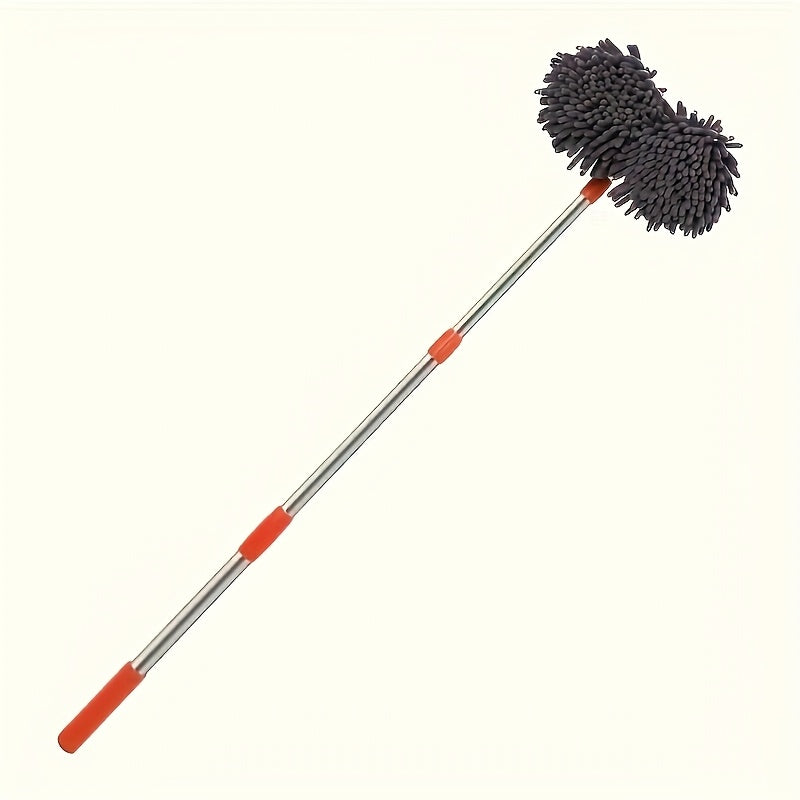 Adjustable Microfiber Car Cleaning Mop & Brush Set – Extendable Handle Wash Mop for Cars & Trucks, Soft Microfiber Brush for Scratch-Free Exterior Cleaning, Flawless Shine Every Time