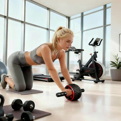 Ab Wheel Roller with Knee Pads – Core Strength Training, Balance & Ab Workout Crunch Machine for Home Gym, Muscle Toning for Arms & Abs, Stainless Steel & PP Options, Great Fitness Gift