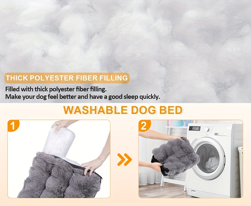 Orthopedic Dog Bed for Large Dogs – Memory Foam Pet Bed with Removable Washable Cover, Anti-Slip Base, Faux Fur, Joint Relief, Heavy Duty, Small Medium XL XXL Sizes