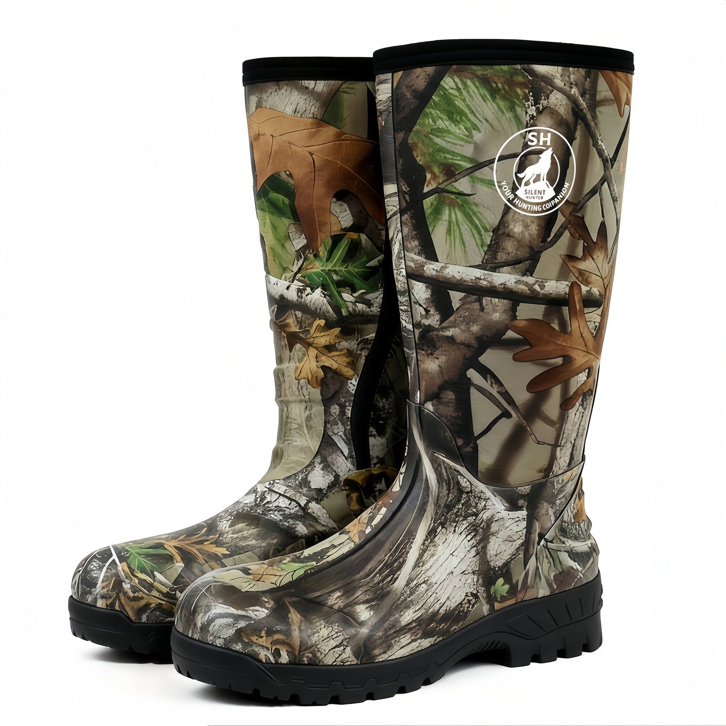 Men's Insulated Camouflage Hunting Boots 6mm Neoprene Waterproof Rubber Outdoor Fishing Hiking Boots – Durable Non-Slip Warm Winter Boots US 8-14