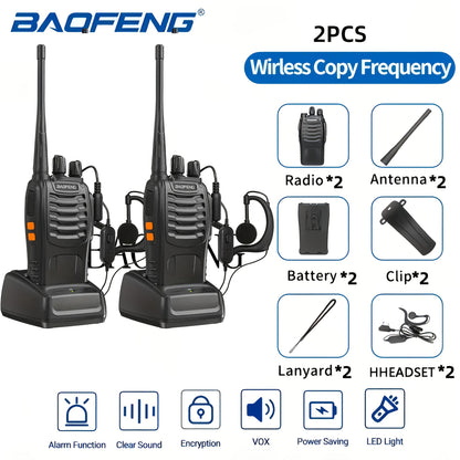 Baofeng BF-888S Walkie Talkies Long Range – Rechargeable UHF Two-Way Radios with Earphones, 16 Channels, VOX, Flashlight – 1/2/4/6 Pack for Camping, Hiking, Hunting & Outdoor Activities