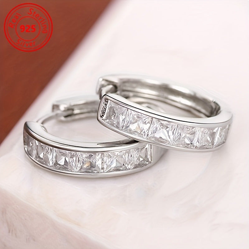 S925 Sterling Silver Zirconia Stud Earrings Set 2 Pairs for Women – Hypoallergenic Lightweight 3.2g Boho Shining Earrings for Daily Wear, Dates, Parties & Valentine’s Day Gift