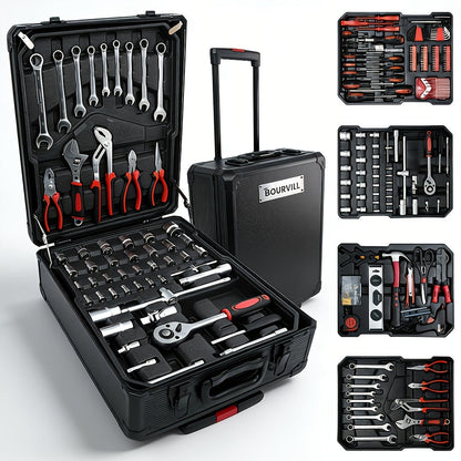 52-Piece Professional Tool Set - Chrome Vanadium Steel, Portable Toolbox for Home & Car Repair, Multi-Function DIY Hand Tool Kit for Enthusiasts & Professionals, Great Gift for Men