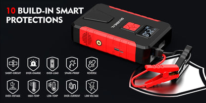 Portable Jump Starter 15000A-19000A Peak | 17-in-1 with 350PSI Air Compressor, 12V Car Battery Charger, LED Light, Digital Display – Emergency Kit for Cars, Trucks & SUVs