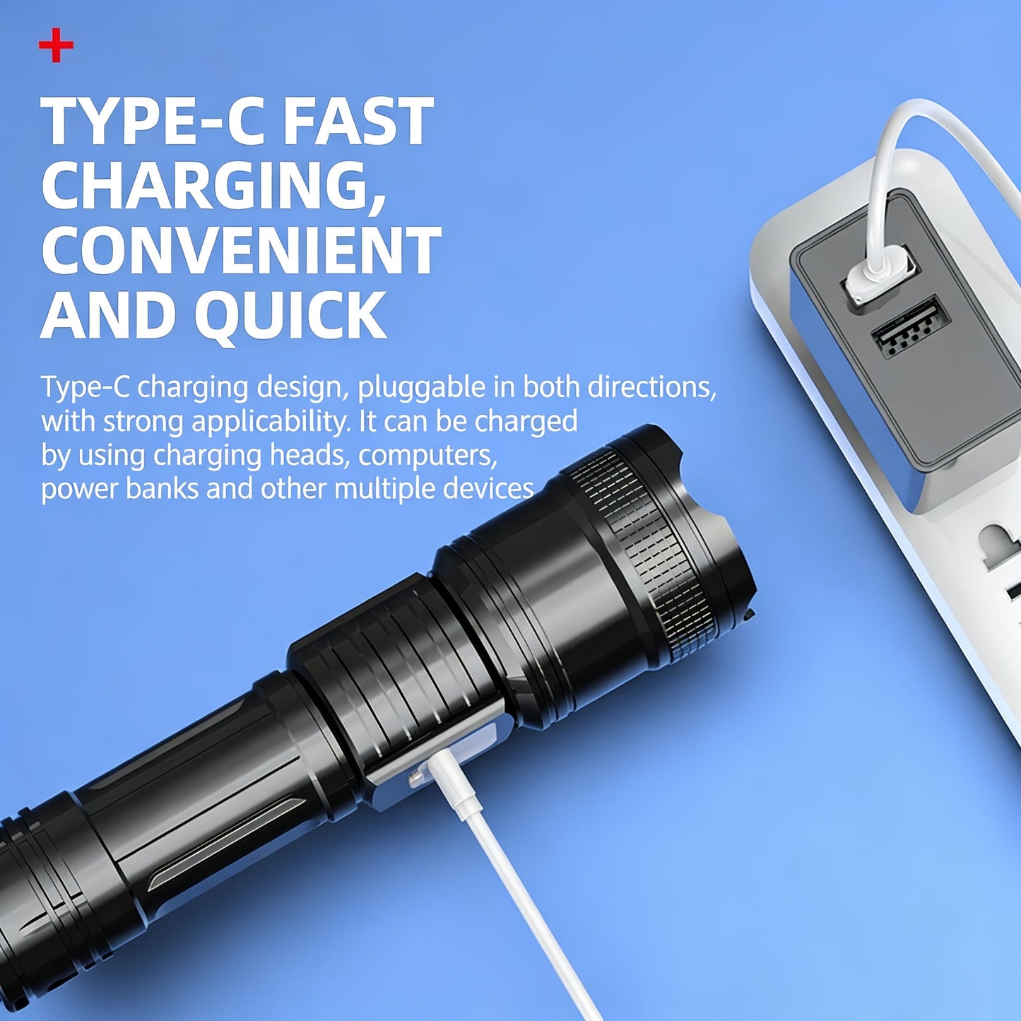 Rechargeable LED Flashlights 2-Pack – 1000-3000 Lumens Super Bright, 3 Modes, USB-C, Adjustable Beam, Emergency Power Outage Camping Hurricane Survival Gear Work Light
