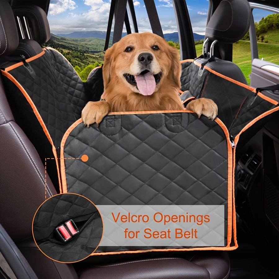 Heavy Duty Dog Car Seat Cover Waterproof Non-Slip Backseat Protector Scratch-Proof Spill-Proof Nylon Pet Seat Cover SUV Sedan Truck Side Flap Door Protection Easy Install Machine Washable